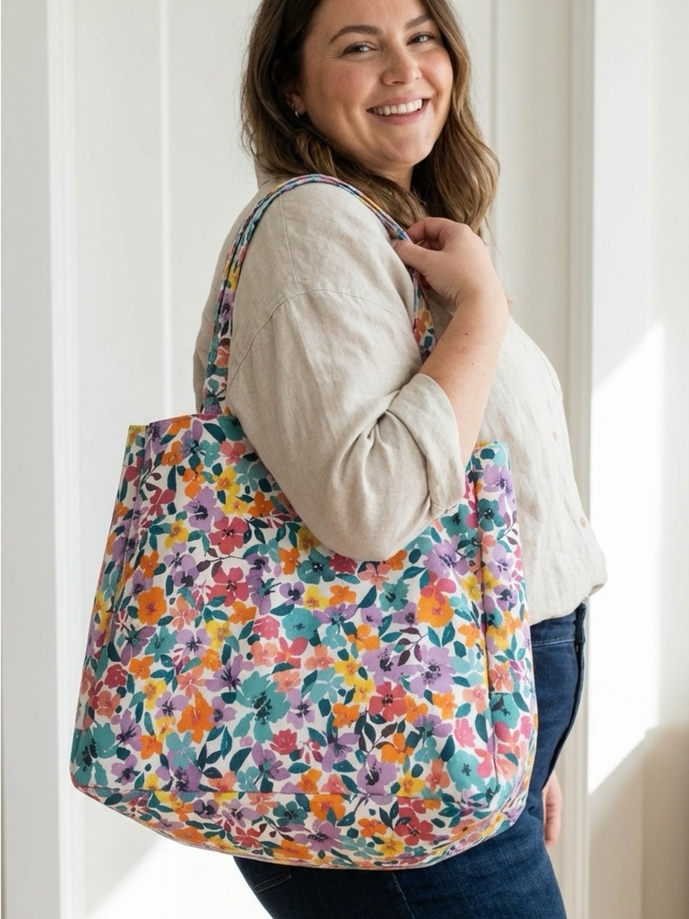 Pennington’s Botanical Print Canvas Tote Bag